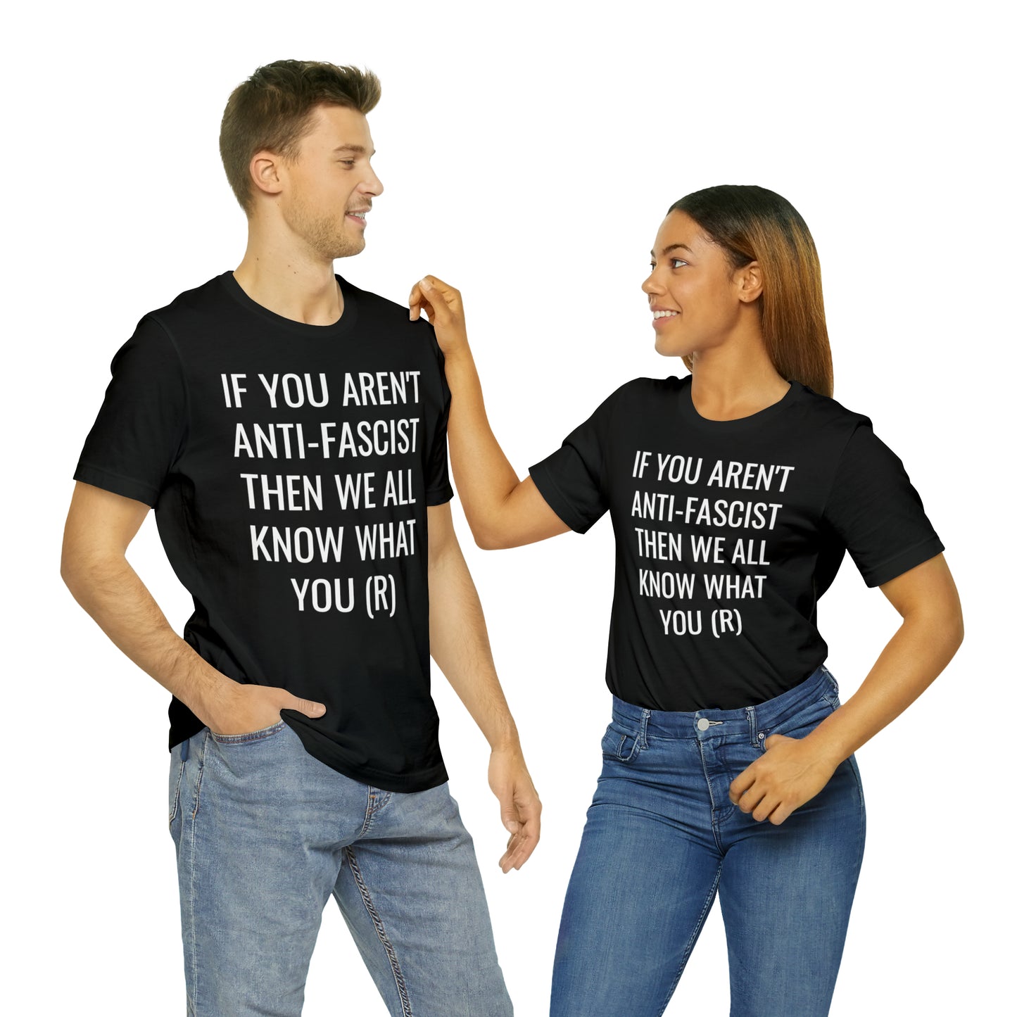 We Know What You (R) Unisex Jersey Short Sleeve Black Tee (SirTalksALot Exclusive)