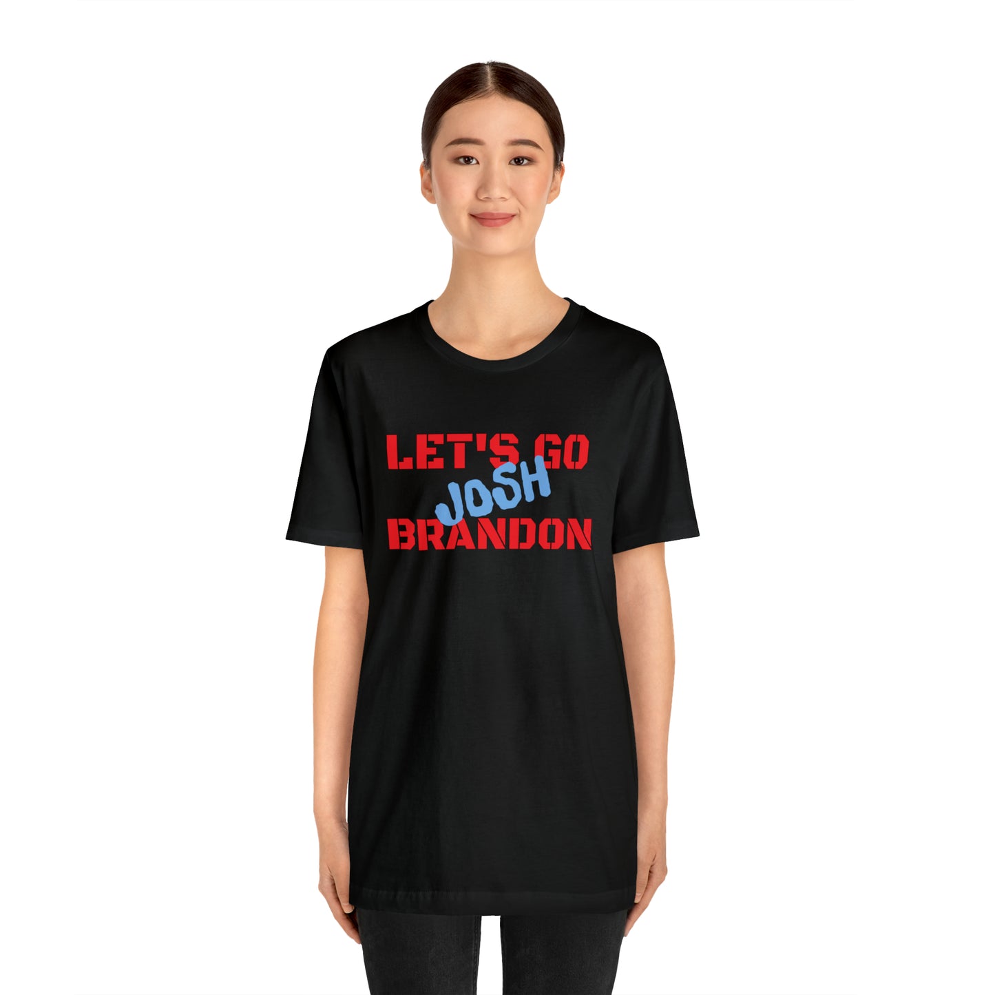 LET'S GO (JOSH) BRANDON GOTCHA! Unisex Jersey Short Sleeve Black Tee (SirTalksALot Exclusive)