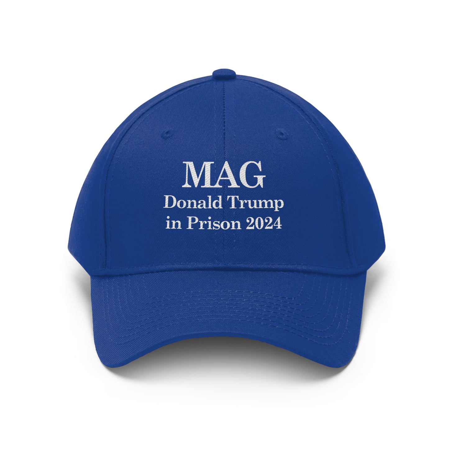 MAG: Donald Trump in Prison 2024 Blue or Red Unisex Twill Hat