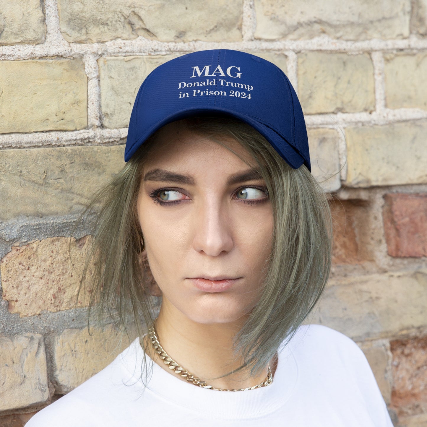 MAG: Donald Trump in Prison 2024 Blue or Red Unisex Twill Hat