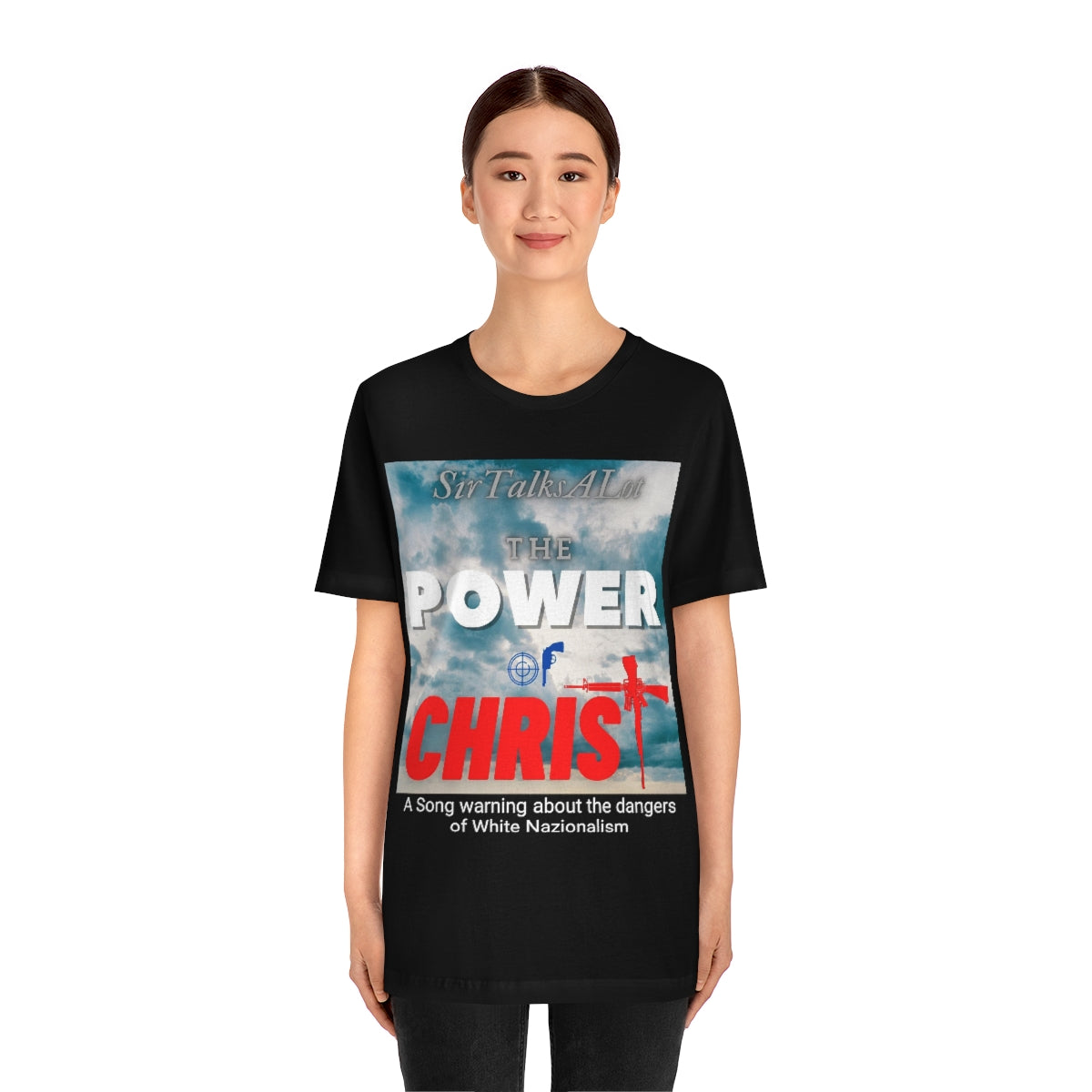 THE POWER OF CHRIST by SIRTALKSALOT Unisex Jersey Short Sleeve Black Tee (SirTalksALot Exclusive)