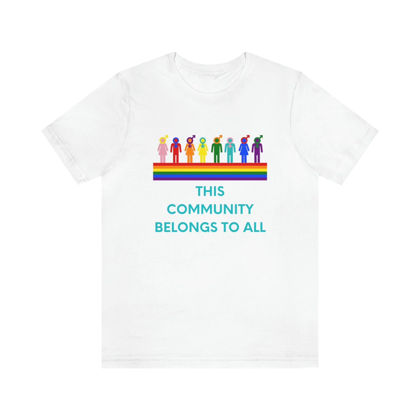 THIS COMMUNITY BELONGS TO ALL Unisex Jersey Short Sleeve Black Tee (SirTalksALot Exclusive)