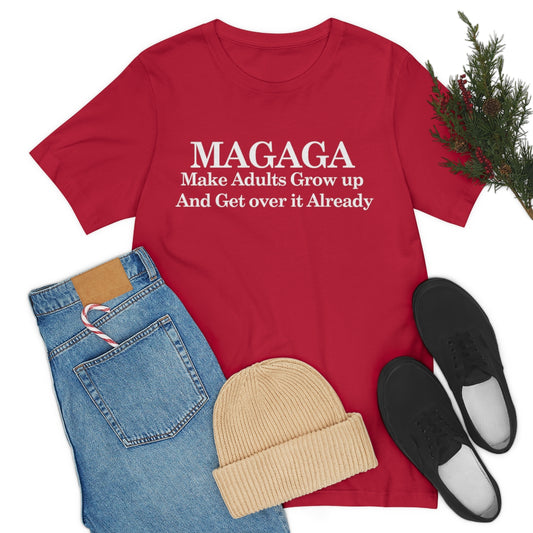 Red MAGAGA Slogan Unisex Jersey Short Sleeve Black Tee (SirTalksALot Exclusive)