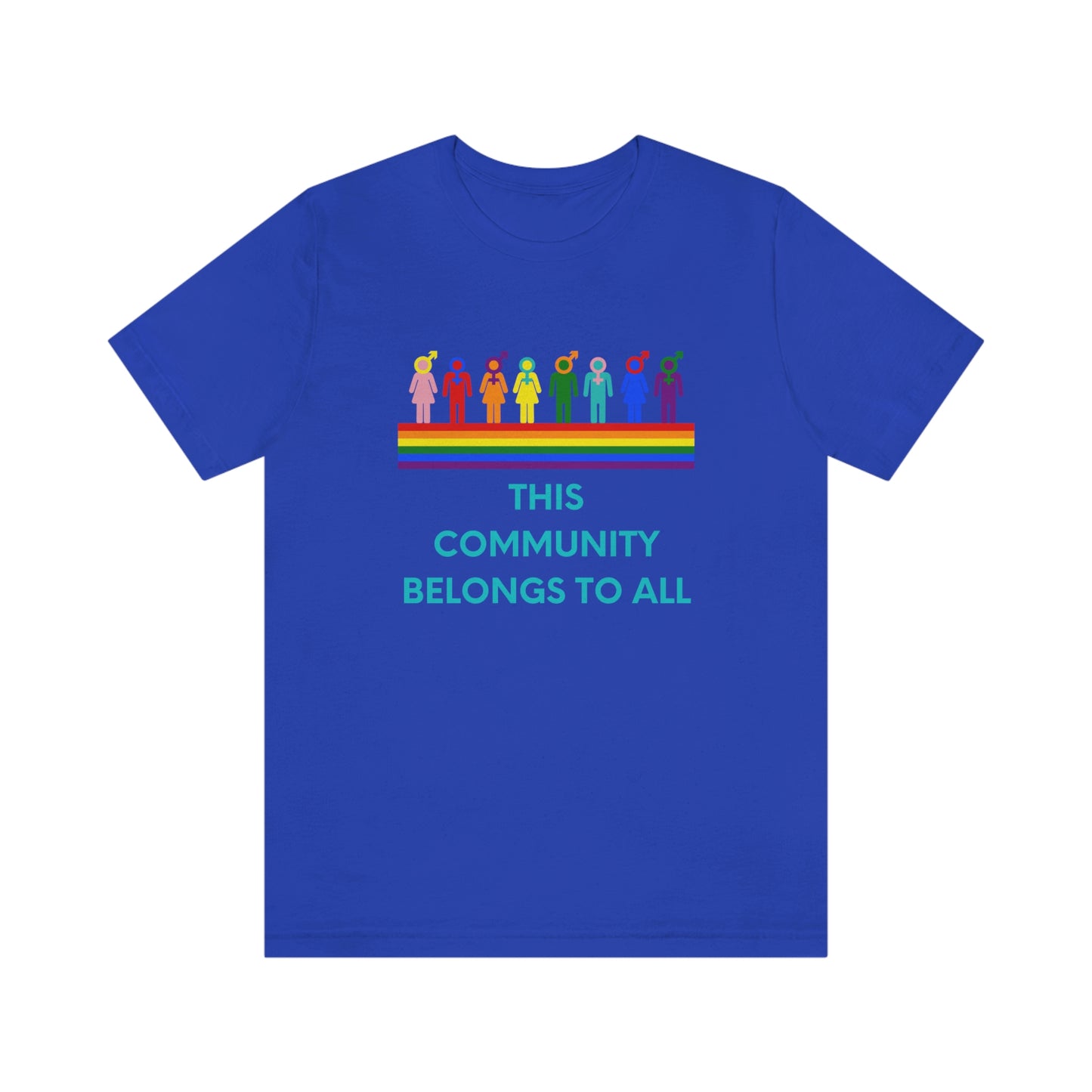 THIS COMMUNITY BELONGS TO ALL Unisex Jersey Short Sleeve Black Tee (SirTalksALot Exclusive)