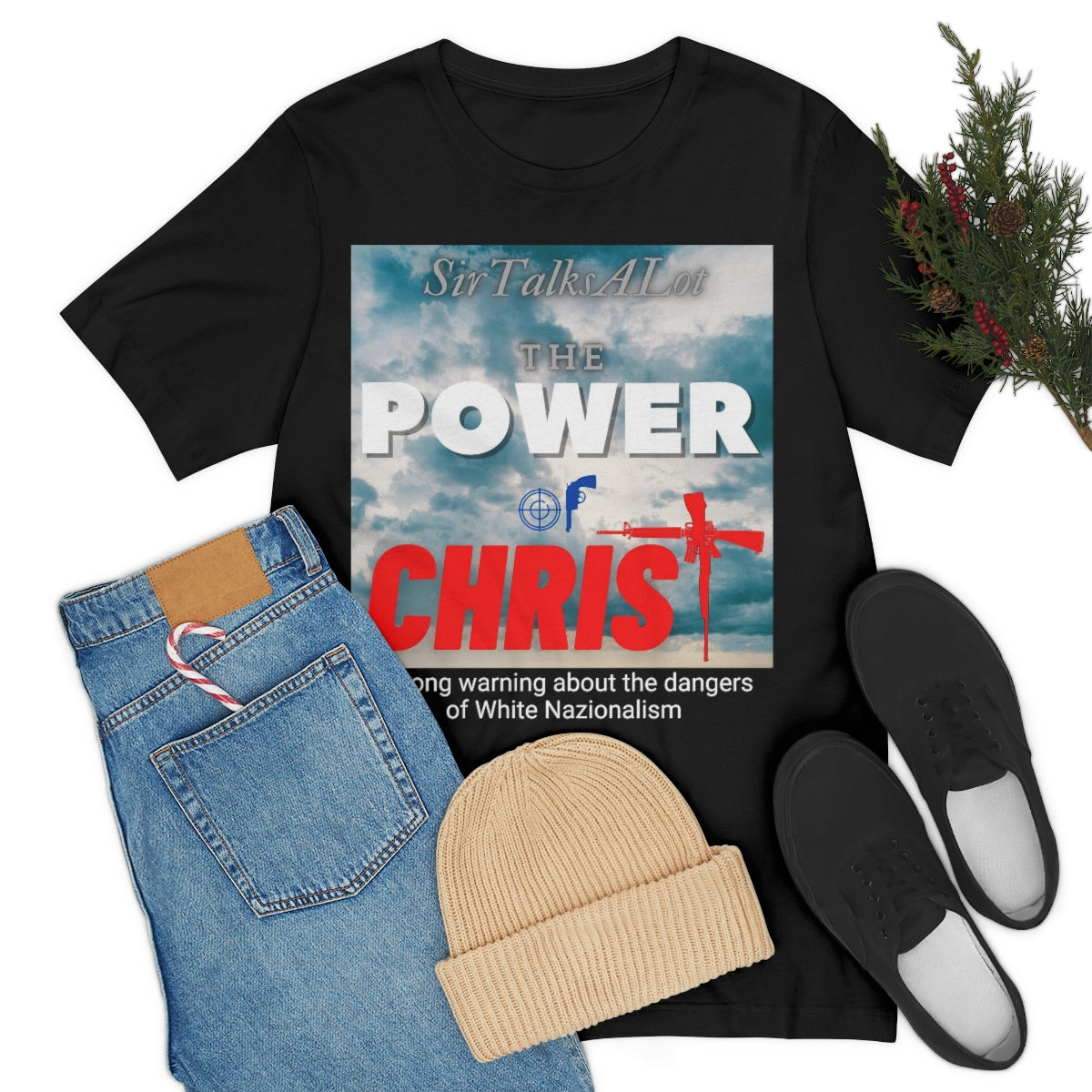 THE POWER OF CHRIST by SIRTALKSALOT Unisex Jersey Short Sleeve Black Tee (SirTalksALot Exclusive)