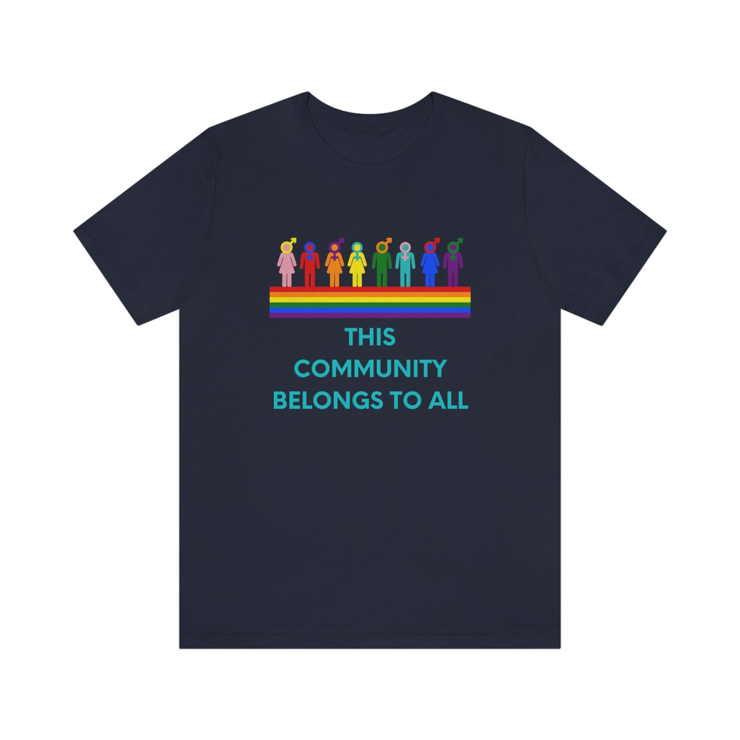 THIS COMMUNITY BELONGS TO ALL Unisex Jersey Short Sleeve Black Tee (SirTalksALot Exclusive)