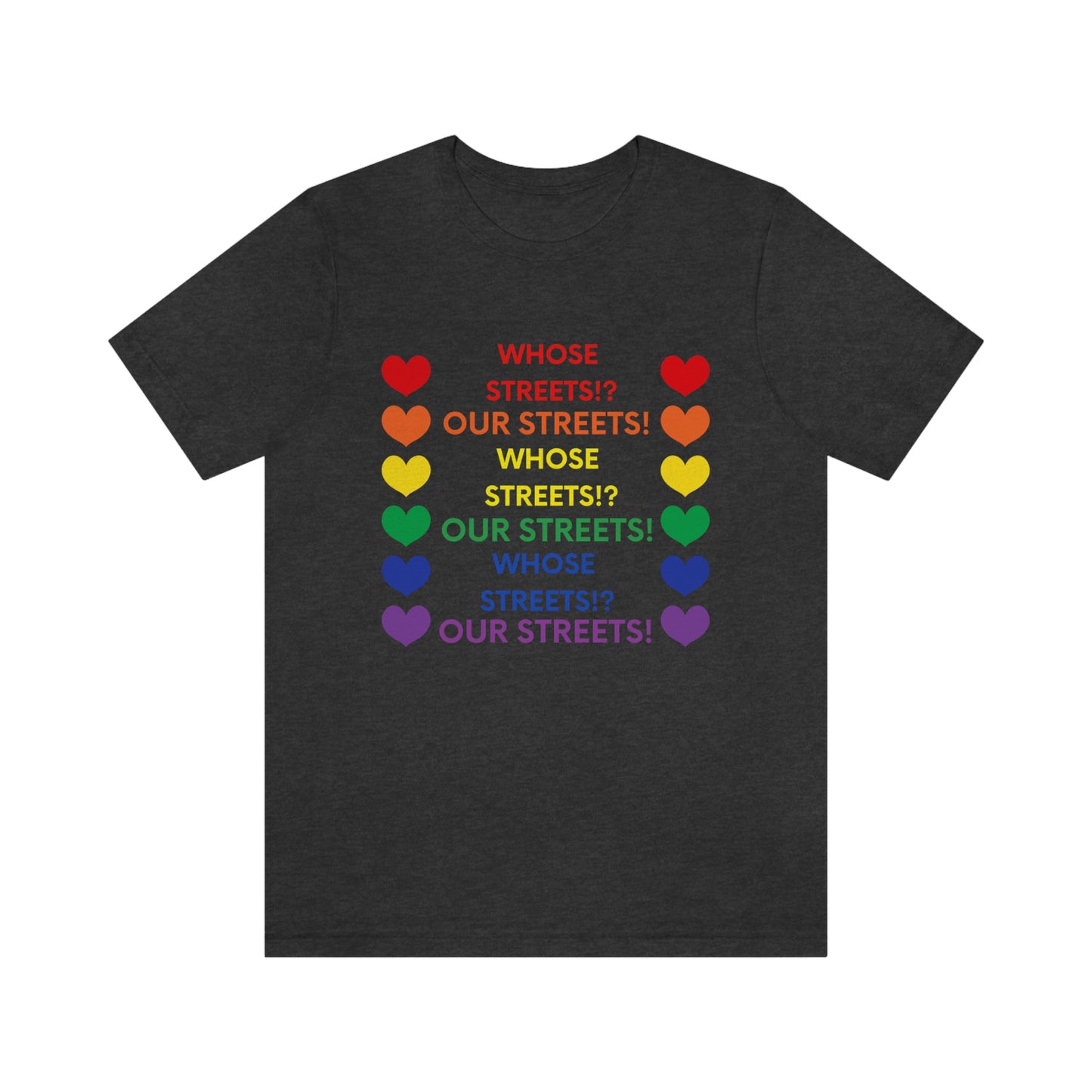 WHOSE STREETS? OUR STREETS! Unisex Jersey Short Sleeve Black Tee (SirTalksALot Exclusive)