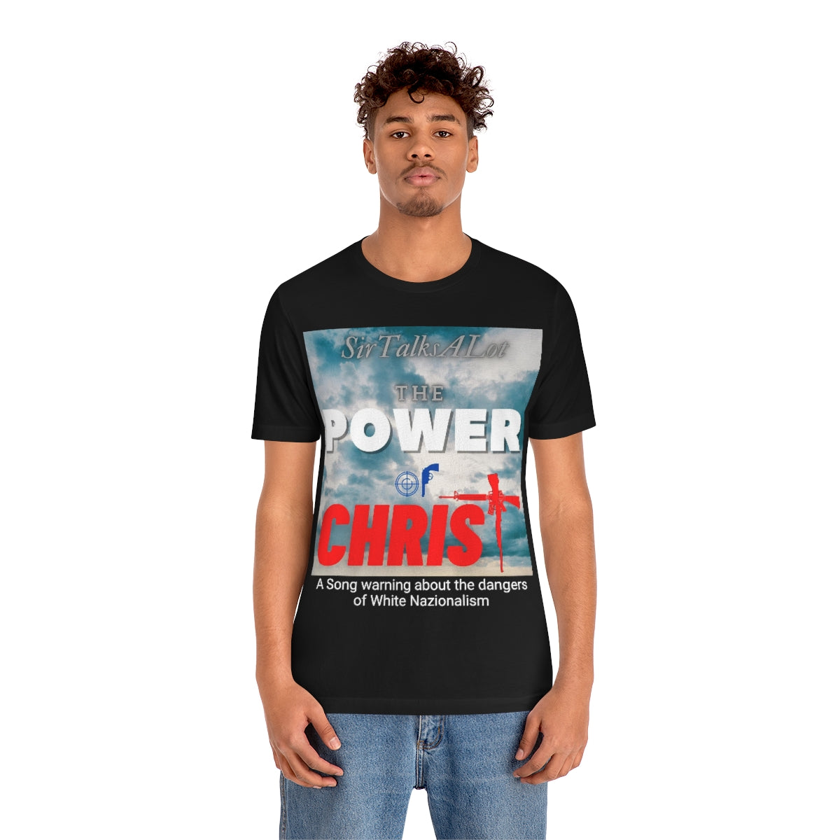 THE POWER OF CHRIST by SIRTALKSALOT Unisex Jersey Short Sleeve Black Tee (SirTalksALot Exclusive)