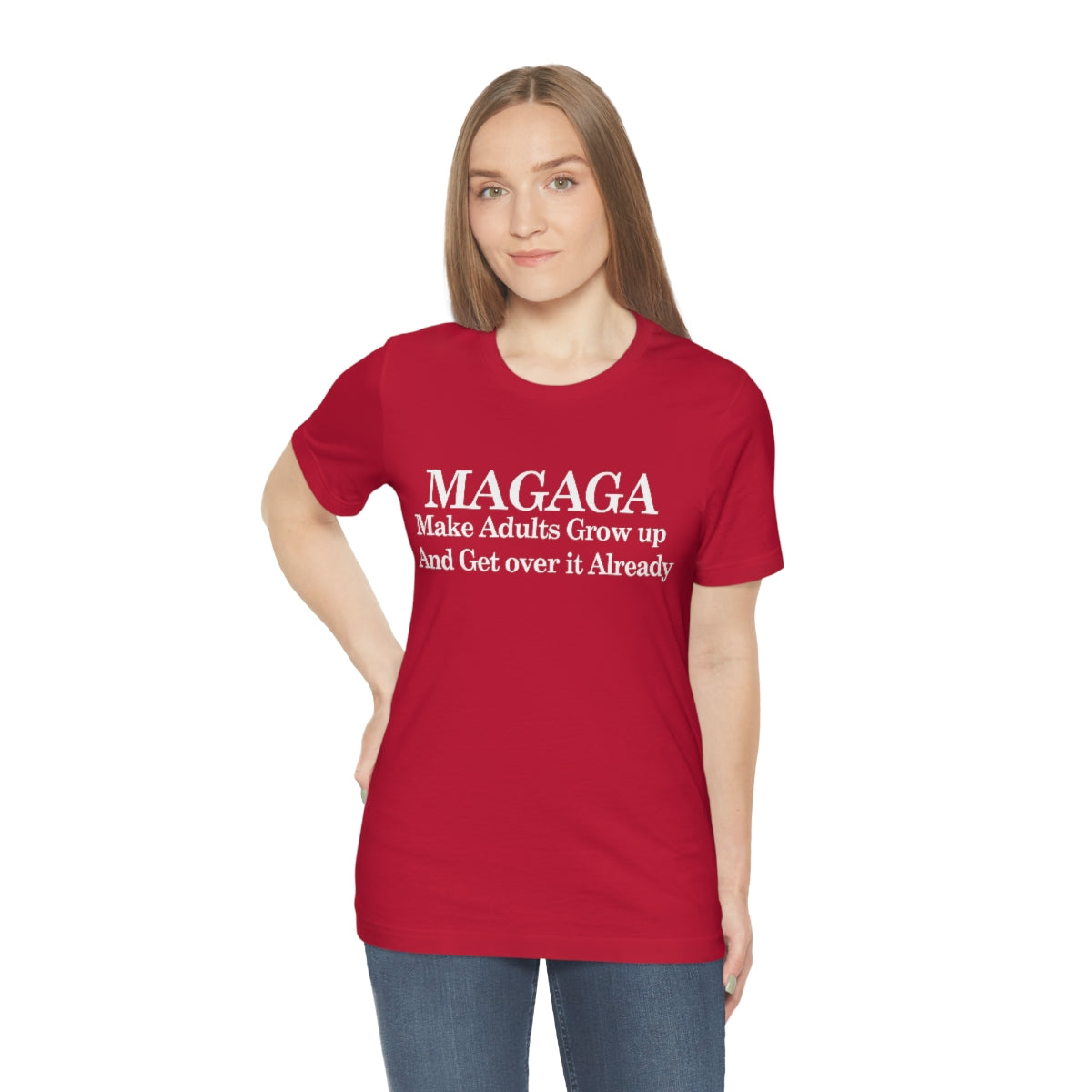 Red MAGAGA Slogan Unisex Jersey Short Sleeve Black Tee (SirTalksALot Exclusive)