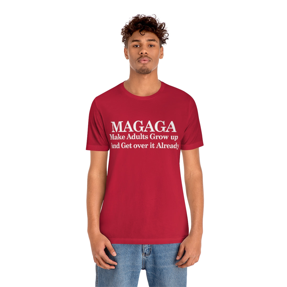 Red MAGAGA Slogan Unisex Jersey Short Sleeve Black Tee (SirTalksALot Exclusive)