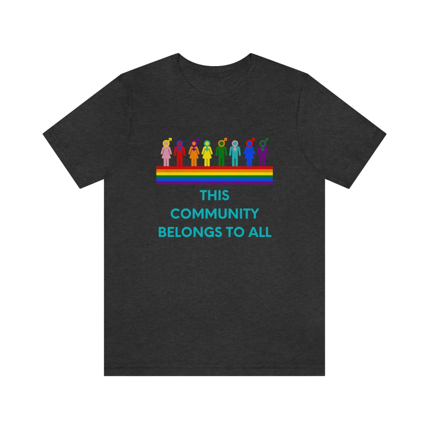 THIS COMMUNITY BELONGS TO ALL Unisex Jersey Short Sleeve Black Tee (SirTalksALot Exclusive)