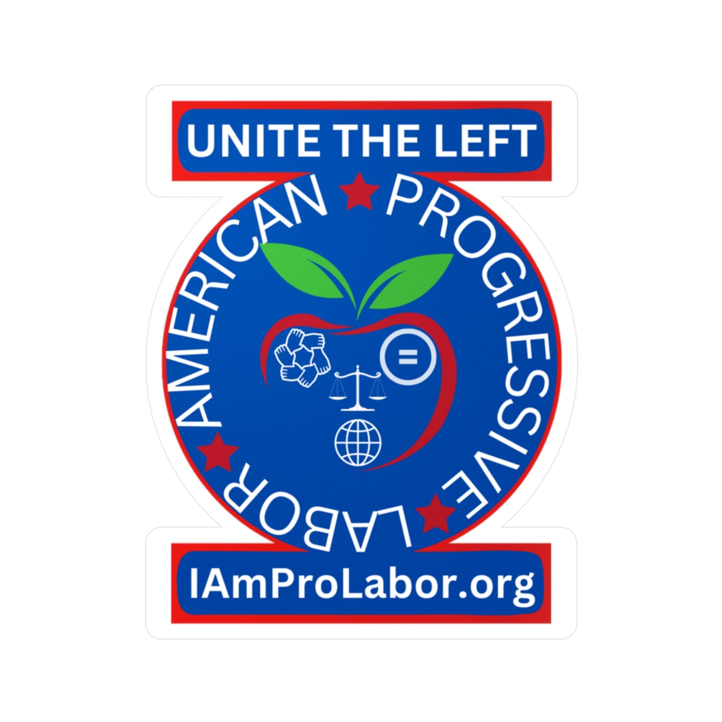 APL Logo UNITE THE LEFT (IAmProLabor.org) Vinyl Die-Cut Stickers